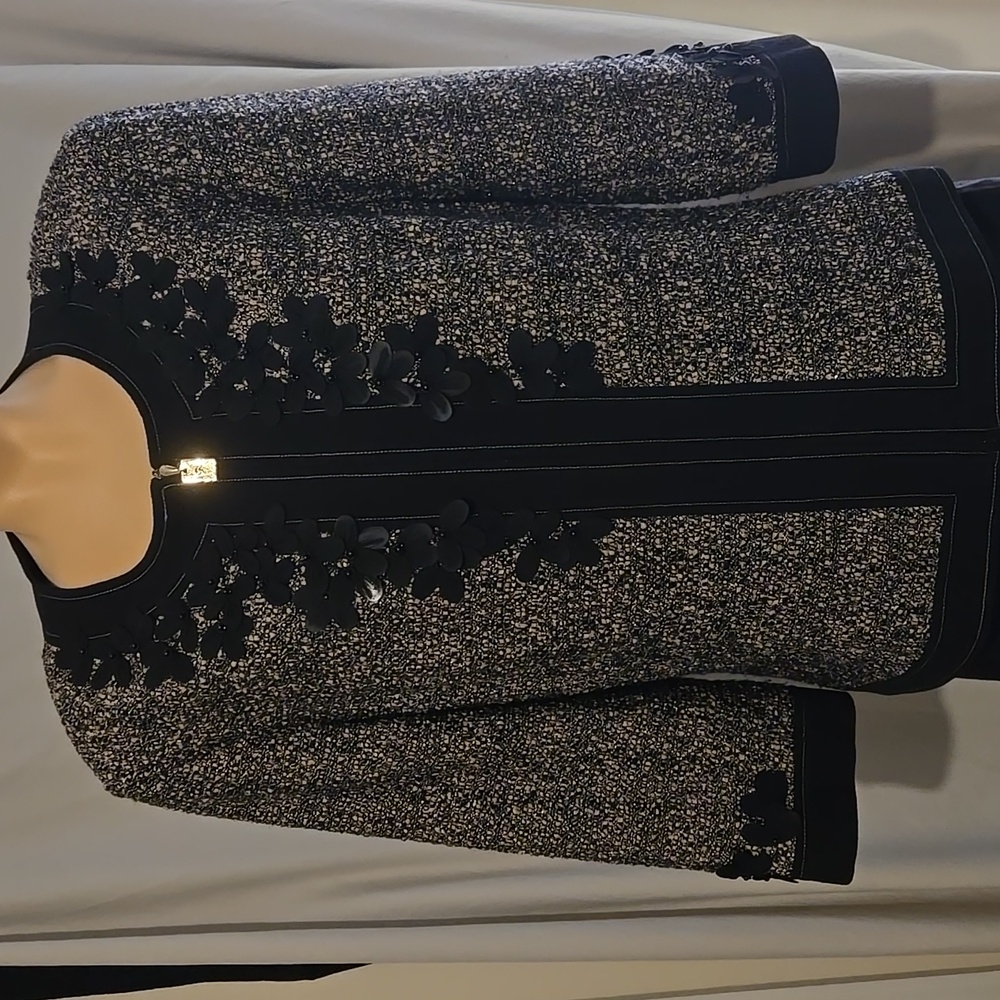 St. John Knit Couture Wool Blend Tweed Bolero Jacket